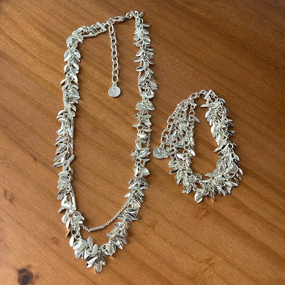 Silver Necklace & Bracelet Set